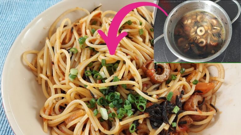 ひじきの煮物をフライパンにぶち込むだけで簡単パスタができます