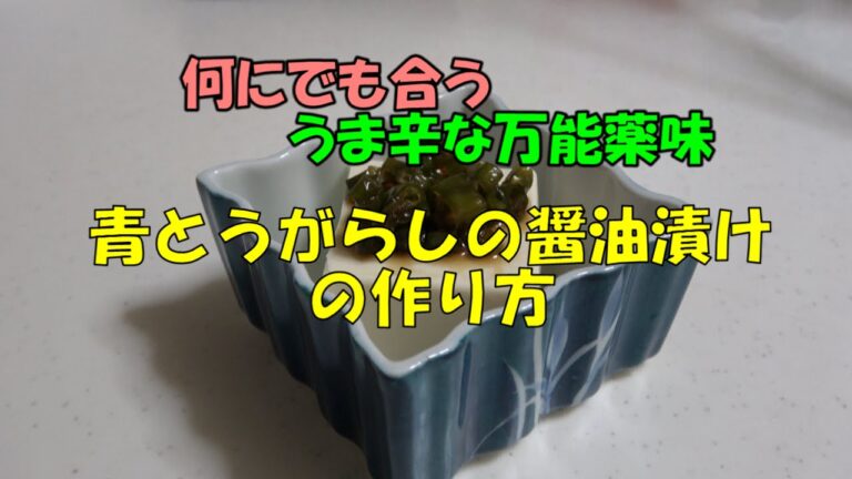 【レシピ動画】うま辛な万能薬味　青とうがらしの醤油漬けの作り方