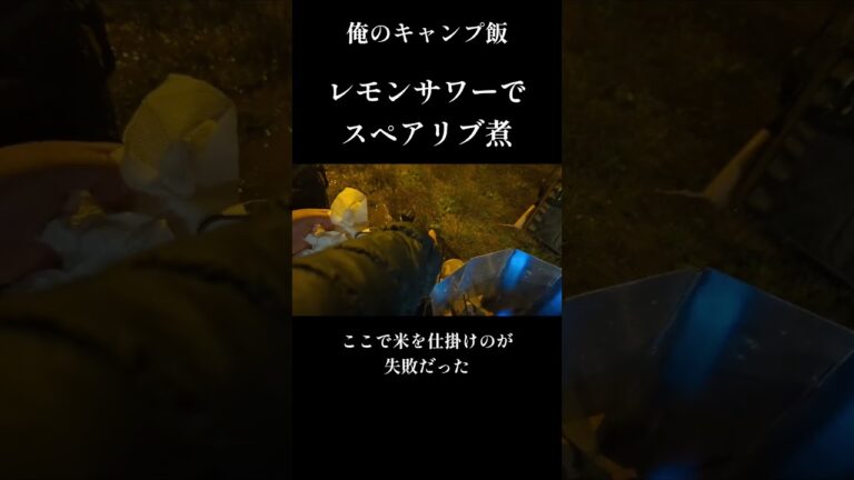 無限ポークを作るよ #Shorts#俺のキャンプ飯#スペアリブ煮#レモンサワー#おつまみ