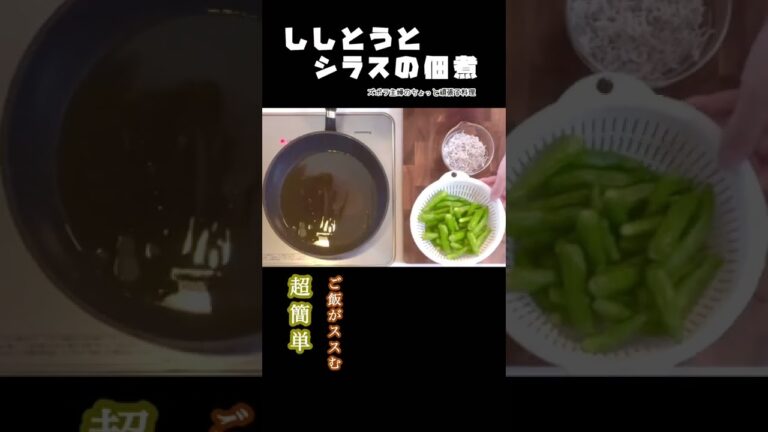 #shorts 【ししとうとシラスの佃煮】濃い甘辛仕立て／超簡単／お弁当にも／シラスのダシが効く／ししとうの下処理／本編は概要欄のURLから　#ししとう#下処理#シラス#だし#釜揚げシラス#佃煮#簡単