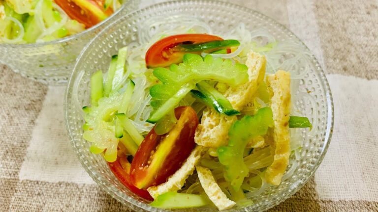 Vegan vermicelli saladごまポン酢で作るゴーヤの春雨サラダ【ビーガンレシピ】