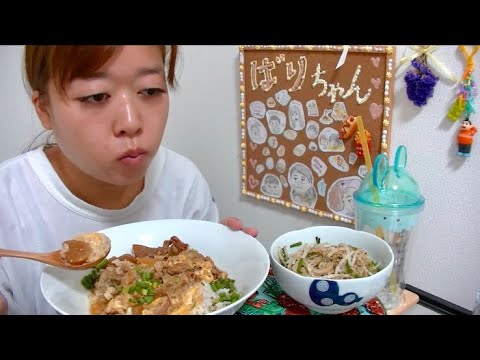 【癒される】この間の煮物の卵とじともやしとネギのナムル【ズボラ飯】