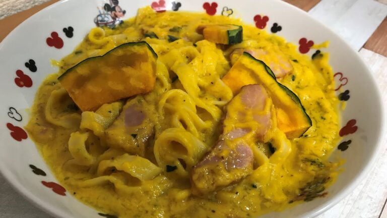 【料理作り】かぼちゃのクリームパスタ！作ってみたよ！【手作り料理】