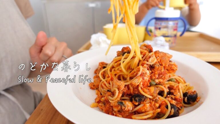 さばのトマトソースパスタ/1歳の息子のマッシュルームスープ/Tomato sauce pasta/Mushroom soup for 1 year old baby