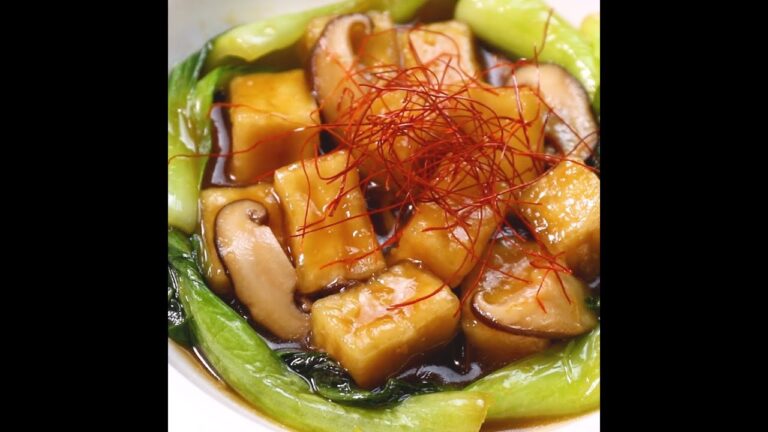 肉不在なのに満足度高め♪揚げ高野豆腐と青梗菜こってり中華煮 ｜ moguna[モグナ]