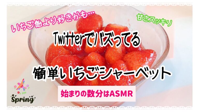 【Twitterで話題】バズってる！スゴイ簡単イチゴシャーベットを作ってくよー！