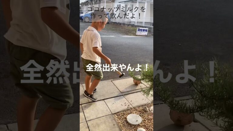 ココナッツの実を割って、ココナッツミルクを作って飲んだ結果。