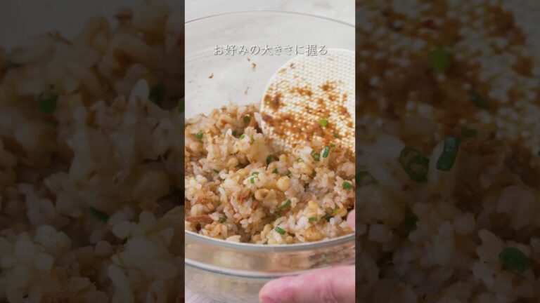 はごろも煮のしそ巻たぬきおにぎり