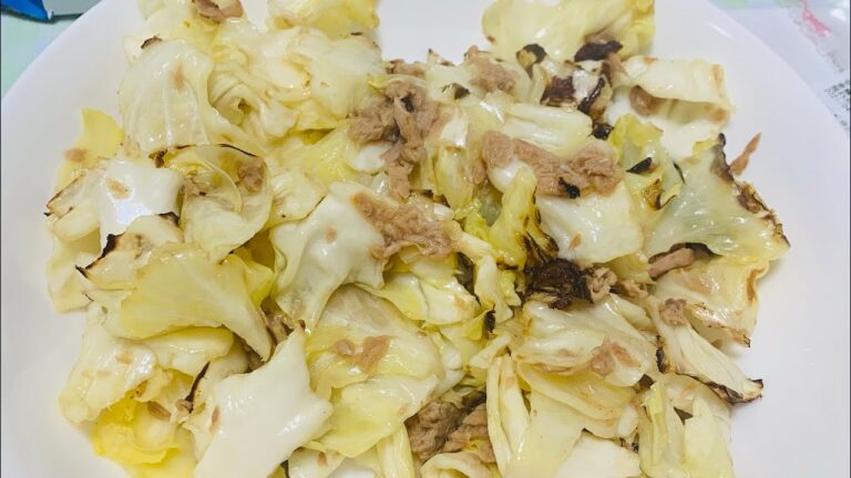 ツナ缶とキャベツのナムル風 ちょっと焦げてもたけど笑