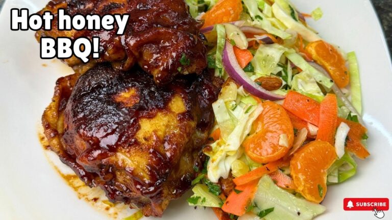 このホットハニーBBQチキンとシトラスのサラダは風味豊かな一品です!