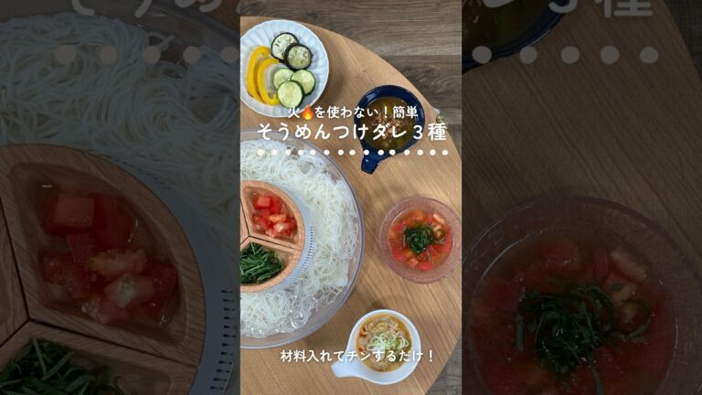 【時短レシピ】そうめんつけダレ３種 ピリ辛　担々つけダレ、冷やしカレーつけダレ他１種　―マグカップでできる簡単レシピ―