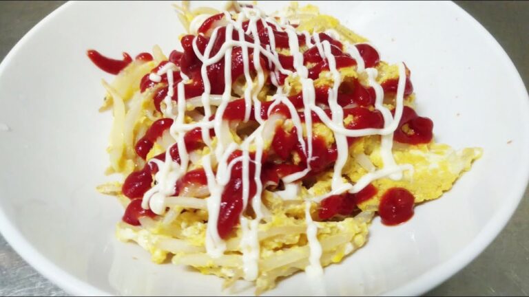 【料理・Cooking】卵ともやしとチーズの炒め物＠油使わない【野菜・Vegetable】