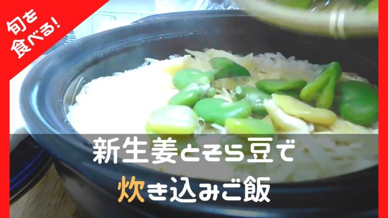 【一人暮らし】新生姜とそら豆飯で夏に食べたい炊き込みご飯シリーズ第五弾！
