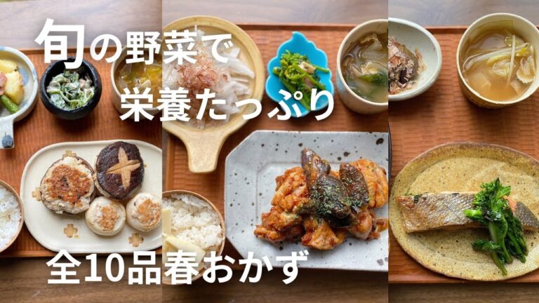 【旬の野菜で栄養たっぷり】【全10品春おかず】【本編＆概要欄にレシピあり】