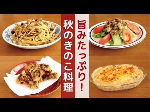 旨みたっぷり！秋のきのこ料理。きのこを使った料理、４品紹介します。