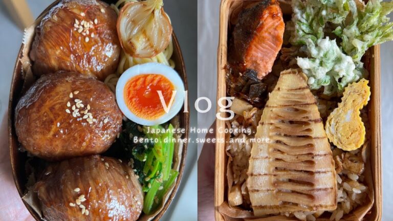 Meat wrapped Rice Ball | Bamboo Shoot Rice | Udon | Cute Shiratama dango | Japanese vlog