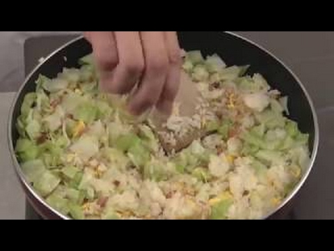 シャキシャキパラパラのレタスチャーハン　作り方