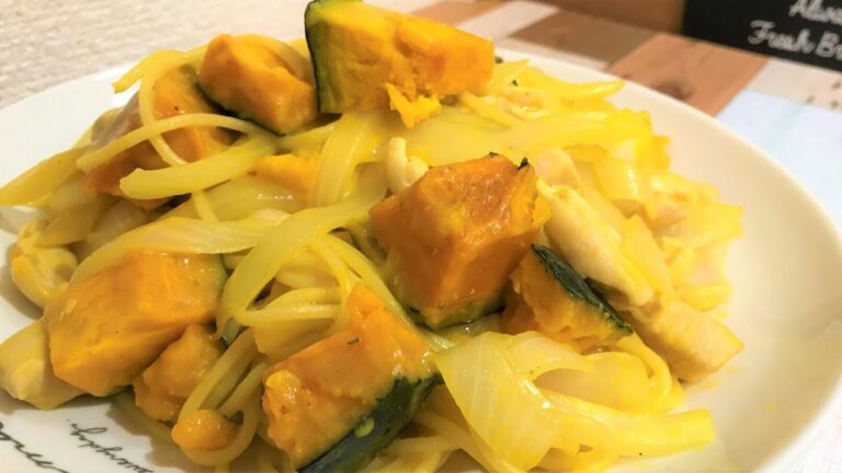 具だくさんで「お手軽料理」！かぼちゃのパスタ！作ってみたよ！【料理作り】