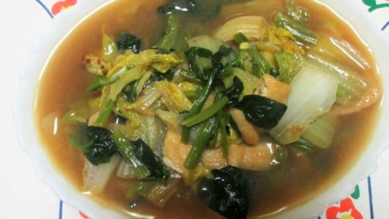 油揚げ白菜と小松菜の鶏肉だし漬け