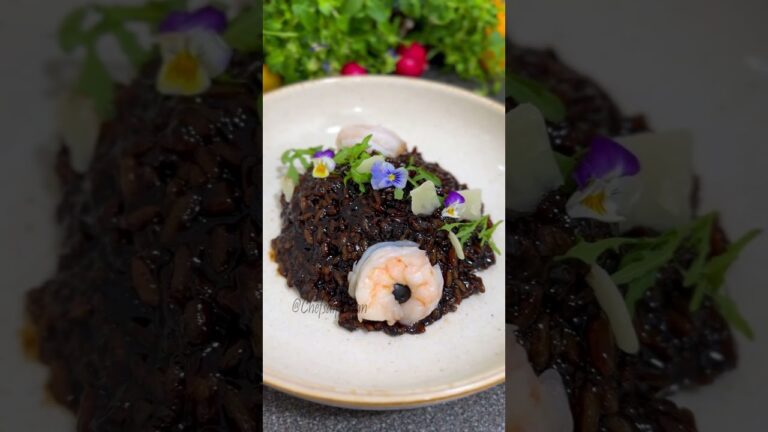 Scary link squid risotto with prawn 🦐🦐 #shorts #risotto