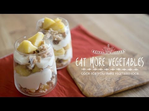 りんごとグラノーラが美味しい、グラスで簡単に作れるスイーツ！アップルトライフル：How to make apple trifle | EAT MORE VEGETABLES