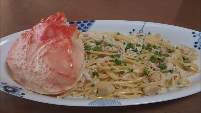 Red snow crab cream pasta ベニズワイガニのクリームリングイネ #ベニズワイガニ　＃クリームパスタ　＃リングイネ