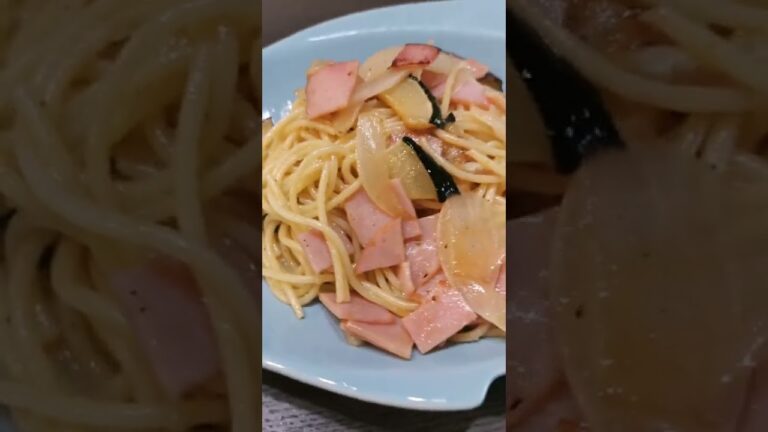 中華鍋で柚子胡椒スパゲッティ作ってみたげどとっても作りやすかった時の記録('∇') ズッキーニ/ハム/玉ねぎ【おうちごはんvlog】#shorts