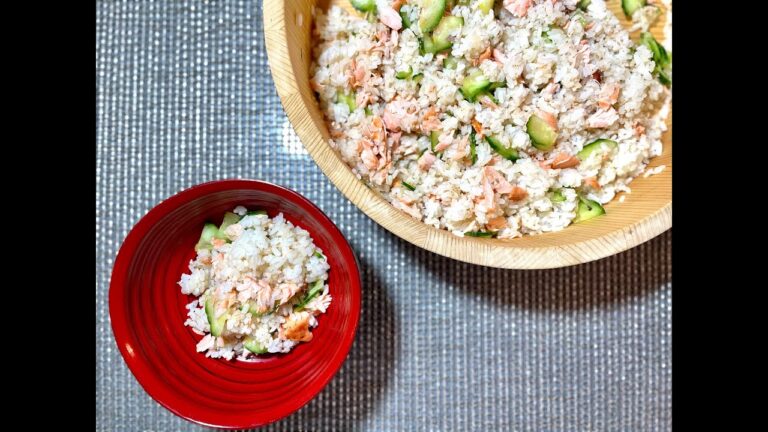 【鮭ときゅうりのご飯】海外で簡単に手に入る食材を使って作る日本のお弁当
