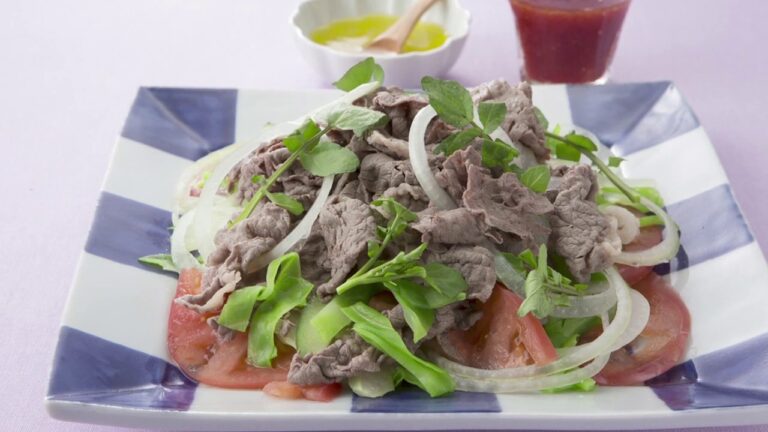 牛肉の健康レシピ（冷しゃぶサラダ）