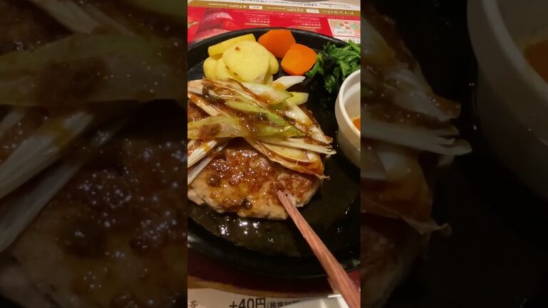 ディナーもハンバーグ！デニーズの和風ハンバーグ #ネギ #肉汁 #ご飯 #デミグラスソースより和風派 #大盛り