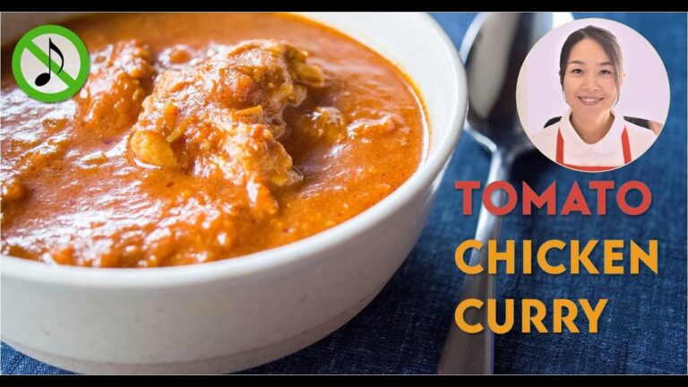 【No Music】トマトチキンカレーの作り方 Tomato Chicken Curry Recipe【ASMR】