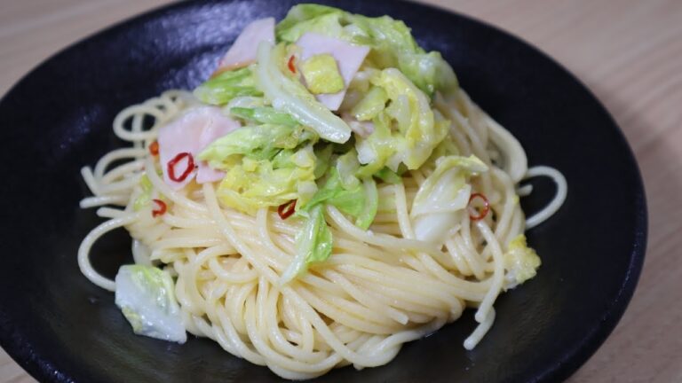 【春キャベツとハムのパスタ】冷蔵庫にある食材で手軽に作れる！