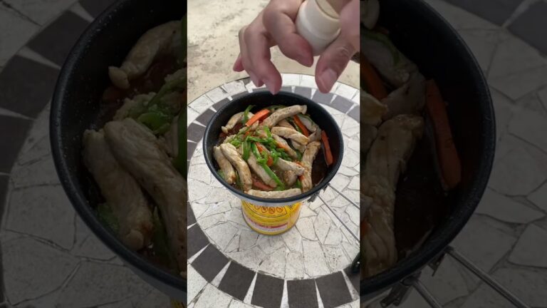 【厚切り豚肉のチンジャオロース】#山 #ご飯 #レシピ #ヤマメシ