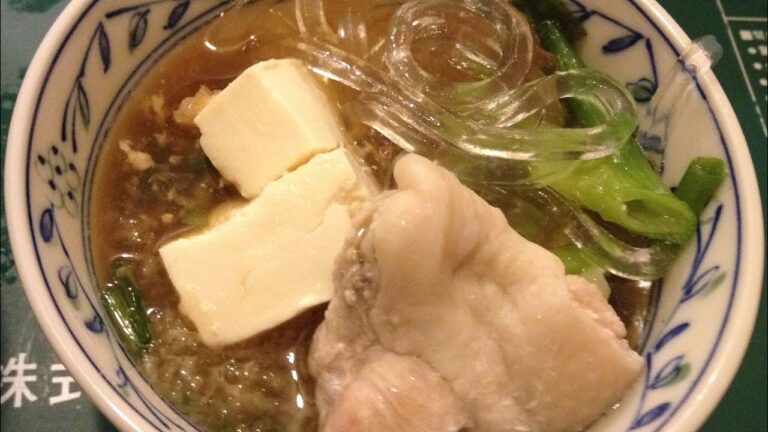 鶏肉豆腐ネギ葛切り鍋
