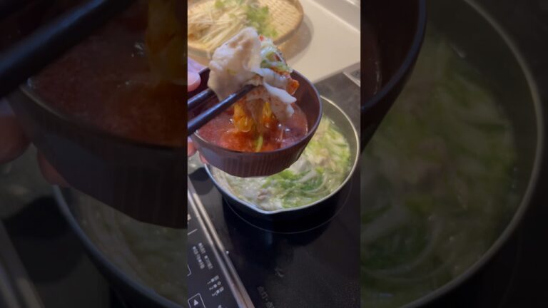 【男飯】豚肉の日本酒しゃぶしゃぶが美味すぎた！ #しゃぶしゃぶ#日本酒#豚バラ#ASMR