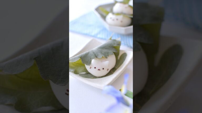 猫柏餅の作り方 #お菓子作り #和菓子 #猫スイーツ #こどもの日  #mochi
