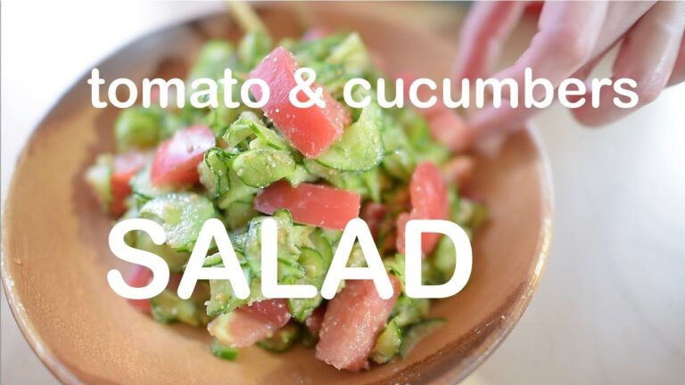 39😻【Cat kitchen】トマトとキュウリのごまポン酢サラダ(柚子コショウ風味) "Tomato & cucumbers of salad"