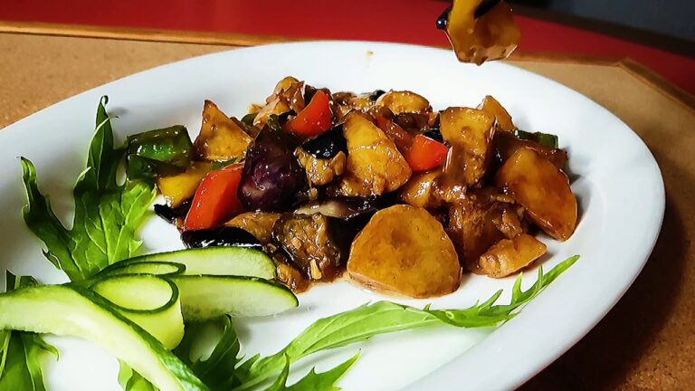 茄子、ピーマン、ジャガイモ炒め