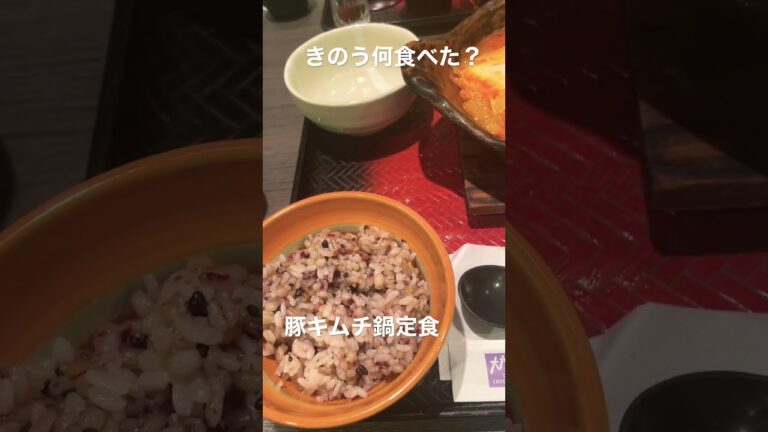 【妊婦の食事記録】きのう何食べた？/豚キムチ鍋定食/寒い日はお鍋/妊娠7ヶ月/어제뭘먹었어?/김치찌개