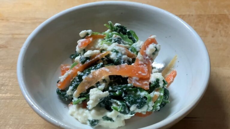 夕ご飯に最適！時短で出来る【ほうれん草の白和え】の作り方