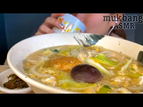 【ASMR】体温まる優しいうどん🍲(咀嚼音 モッパンMukbang 먹방)