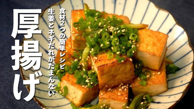 【厚揚げレシピ】食材2つだけ甘辛ネギだれでカリカリの厚揚げ