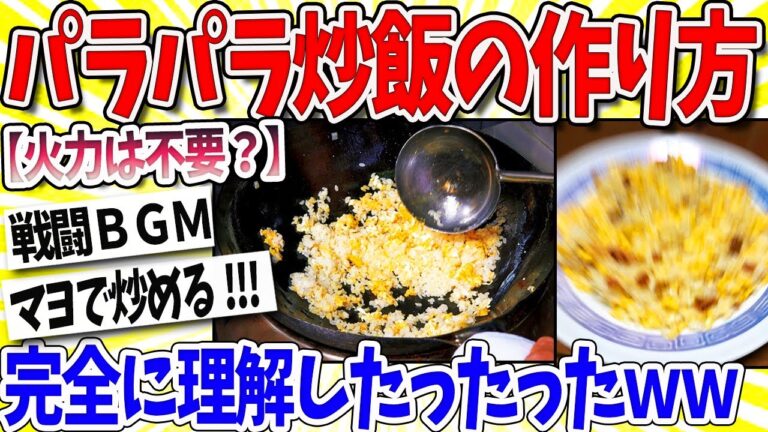 【2ch面白いスレ】ワイ、パラパラ炒飯の作り方を完全に理解してしまうｗｗｗ