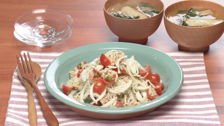 【3分クッキング公式】新玉ねぎとツナの切り干し大根サラダ／切り干し大根もどし汁のみそ汁