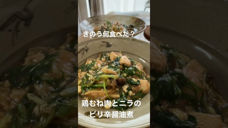 【晩ごはん】きのう何食べた？/鶏むね肉とニラのピリ辛醤油煮/簡単レシピ/鶏むね肉料理