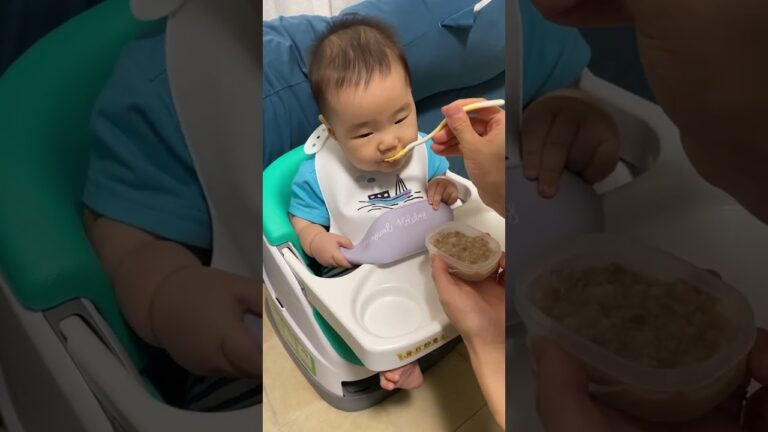 離乳食初挑戦シリーズ 〜牛肉編〜 【7month baby】#乳児 #乳幼児 #赤ちゃん #ベイビー  #子供 #子育て #育児 #baby #離乳食 #bébé