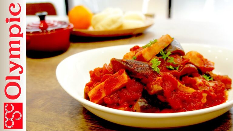 オリンピックの超簡単レシピ　ナスと厚切りベーコンのトマト煮の作り方