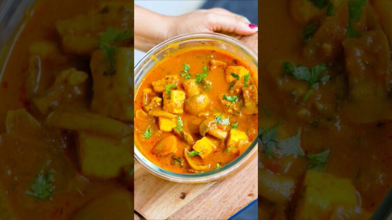 Mushroom Paneer Tikka Masala #shorts #recipe  #mushroom #paneer #masala #cooking