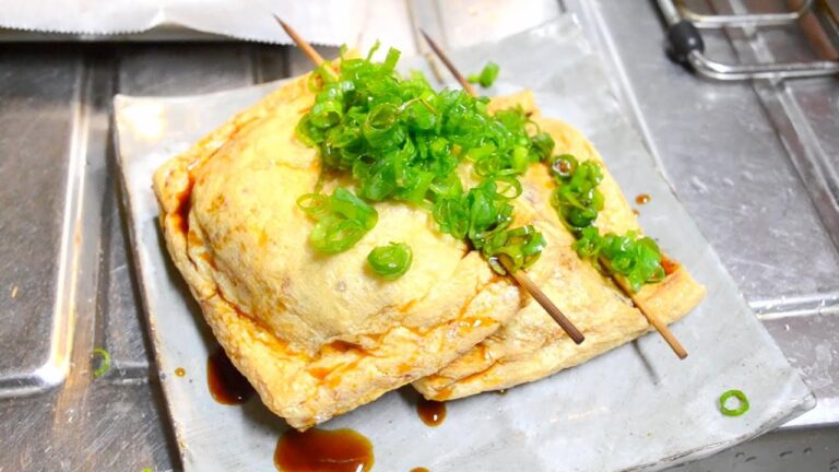これは絶品新発明、納豆とチーズの巾着焼きの作り方　　How to make fried tofu stuffed with natto and cheese