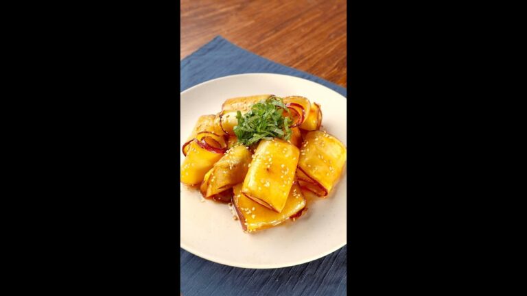 【さつまいもにこの味付けマジで試してほしい！】夏でもさっぱり食べられる激ウマおかずレシピ / Sweet Potato Chip Rolls #shorts